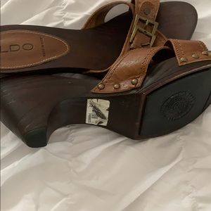 Aldo Shoes - Aldo wooden and leather clog sandals Aldo Shoes - Aldo wooden and leather clog sandals